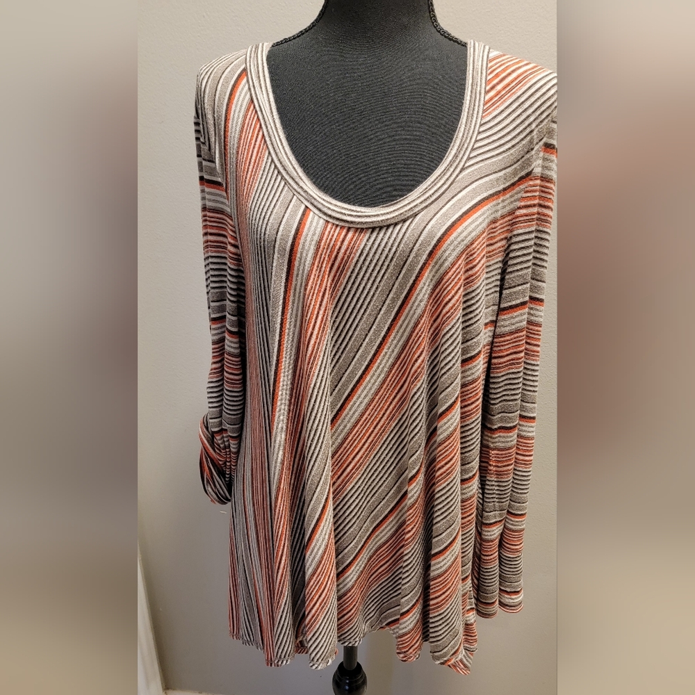 Sophie Max Striped Tunic in Orange and Black